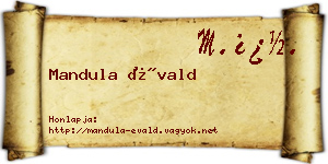 Mandula Évald névjegykártya